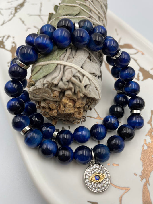 Blue Tiger's Eye & Sage Set