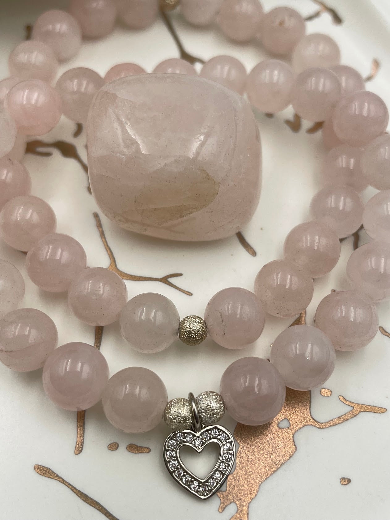 Rose Quartz Bracelet & Crystal Set