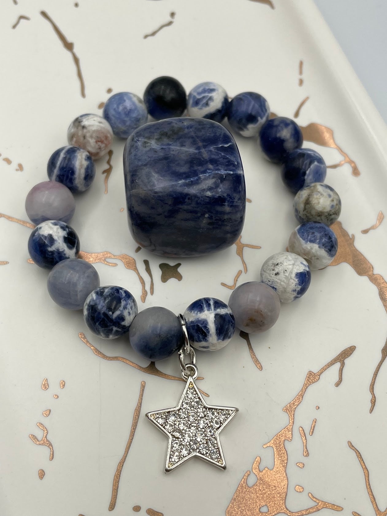 Sodalite Bracelet & Crystal Set