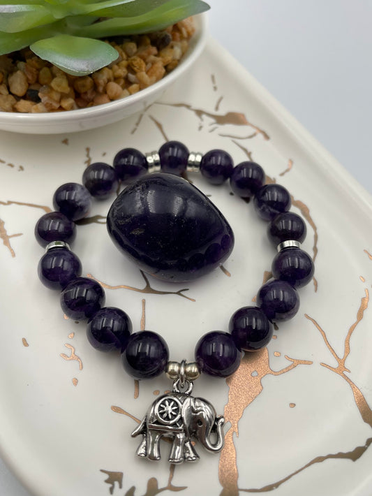 Amethyst Bracelet & Crystal Set
