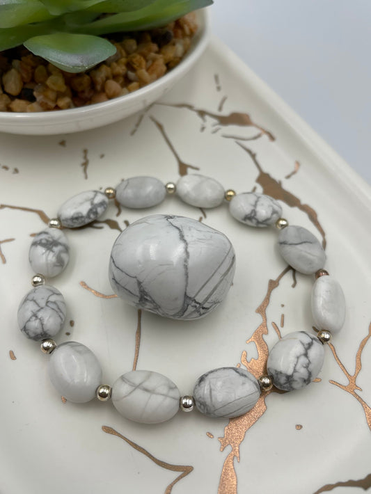 Howlite bracelet & Crystal Set