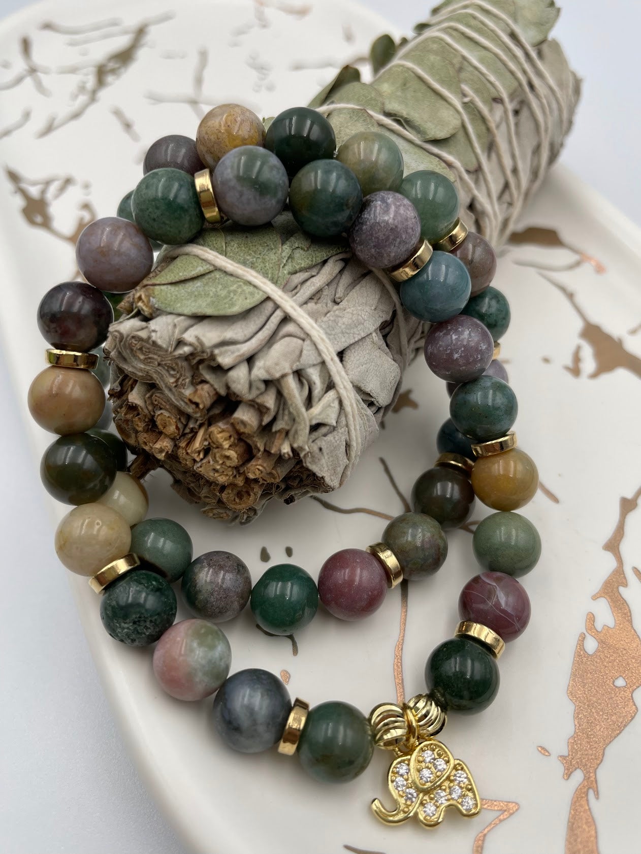 Indian Agate & Sage Set